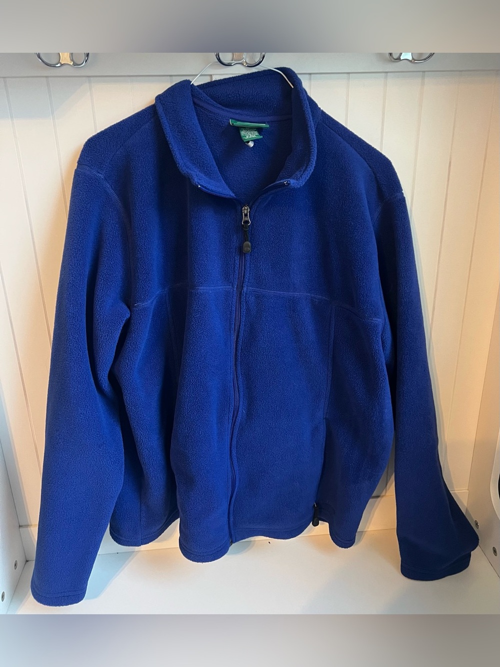 LL Bean Vintage Blue Full Zip Fleece Jacket Men's Size XL Made In USA